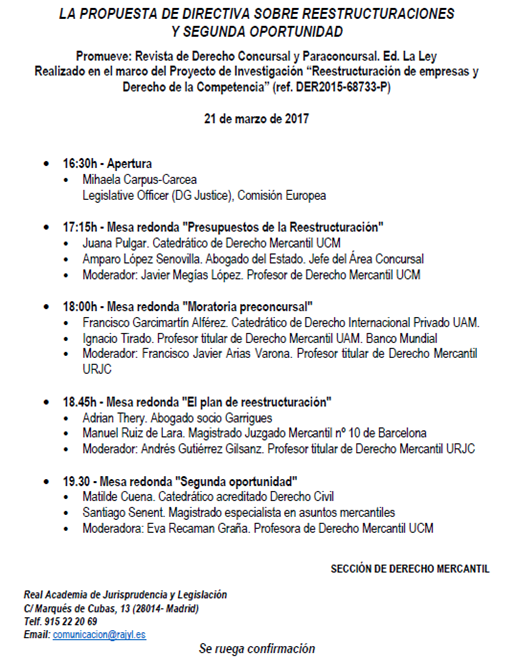 Propuesta de directiva sobre reestructuraciones y segunda oportunidad 