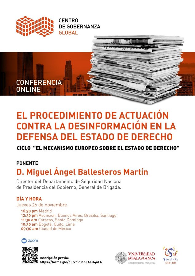 El procedimiento de actuación contra la desinformación en la defensa del Estado de Derecho