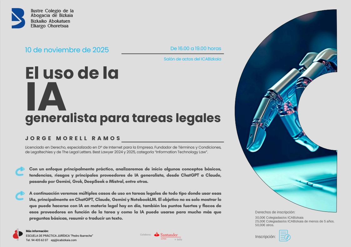 El uso de la IA generalista para tareas legales